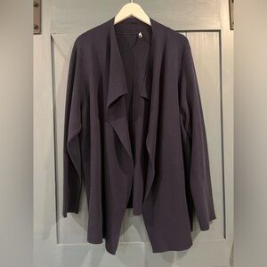 Eileen Fisher Silk/Organic Cotton Blend Navy Blue Cardigan Size XL